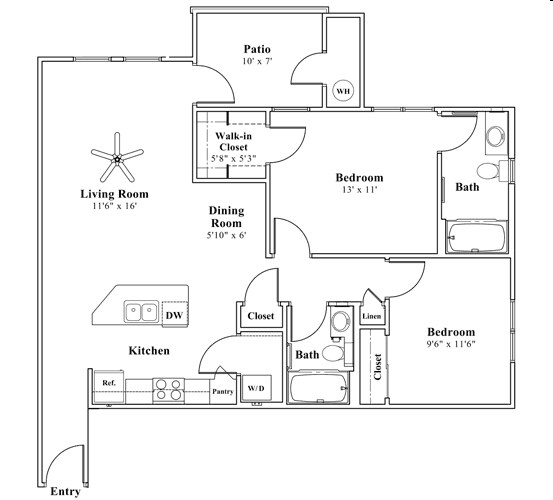 2x2 Large 2080 2080 floor plan